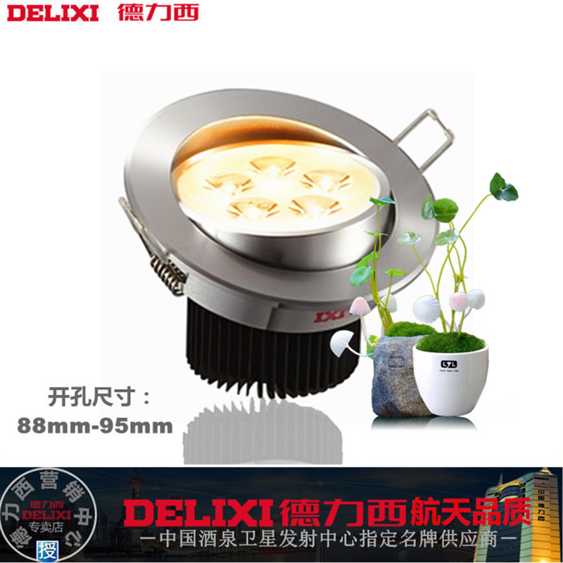 Delixi Lighting LED Spotlight Home Downlight Suspended Ceiling Ceiling Light Embedded Aisle Entrance 5W Bull's Eye Light Y