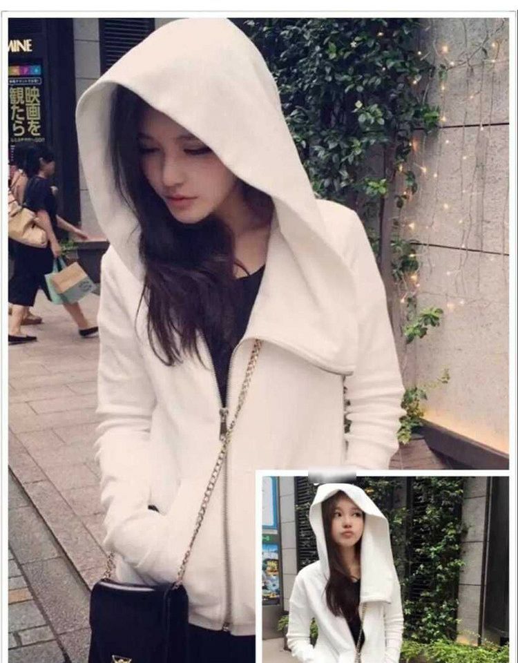 Phong cách RO áo hoodie xéo dây kéo áo len trùm đầu áo len tối màu đường phố cao đôi với nam và nữ áo len nam