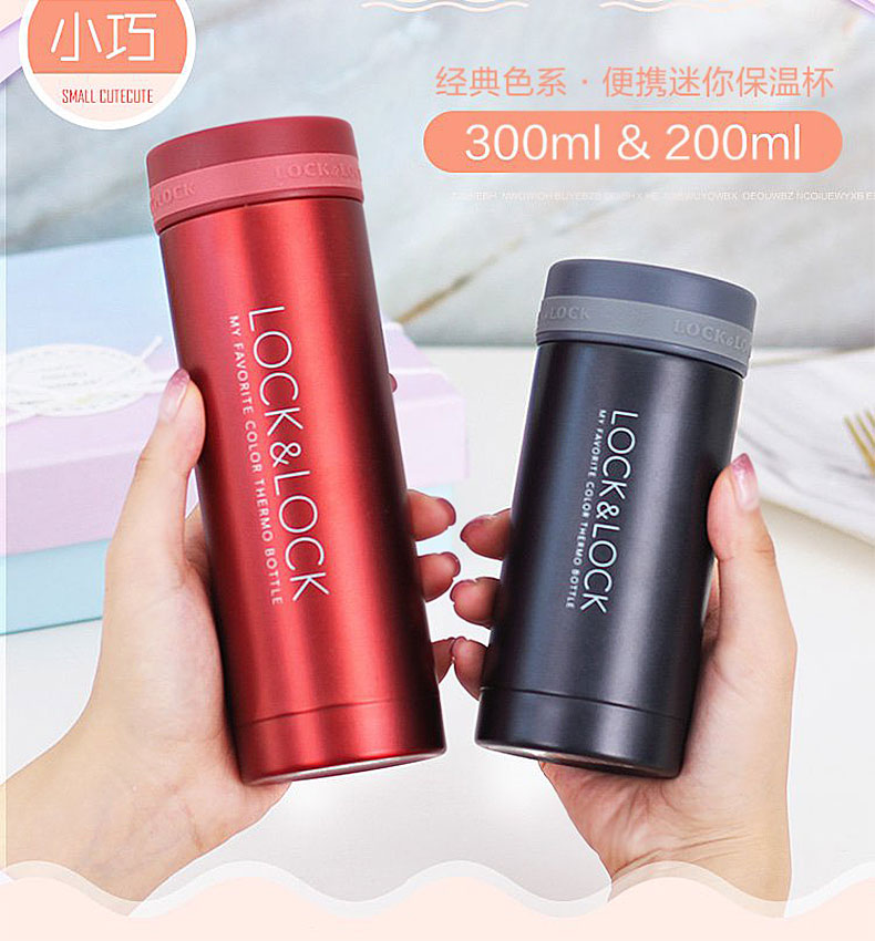 Khóa và khóa mugs Phụ nữ nam 300ml Khóa inox sinh viên thực tế cầm tay ly chống rò rỉ bình đựng nước uống đẹp