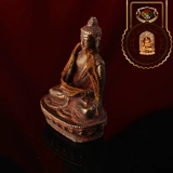 Шафрановая тибетская Будда Шакьямуни Будда Мини Бронзовая Статуя