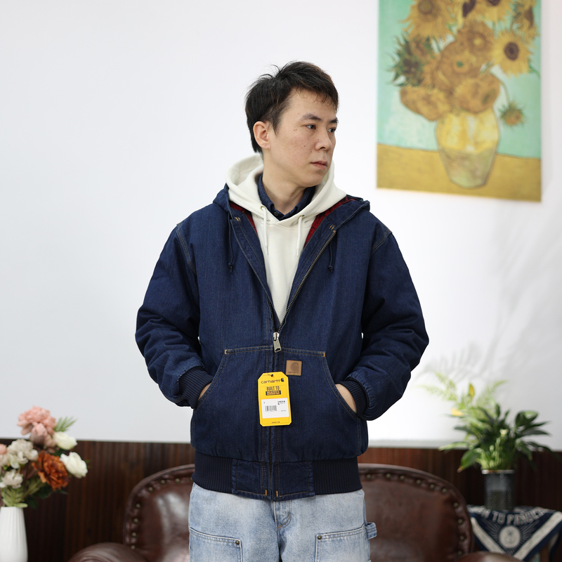 Carhartt 106976 Hooded Denim Jacket Padded Workwear Jacket Thick 50Th Anniversary Edition Carhartt 106976 Hooded Denim Jacket Padded Workwear Jacket Thick 50Th Anniversary Edition
