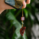 Xiangru Ziyi original small leaf red sandalwood pendant magnolia flower chilong mobile phone chain accessories mahogany carving pendant pendant