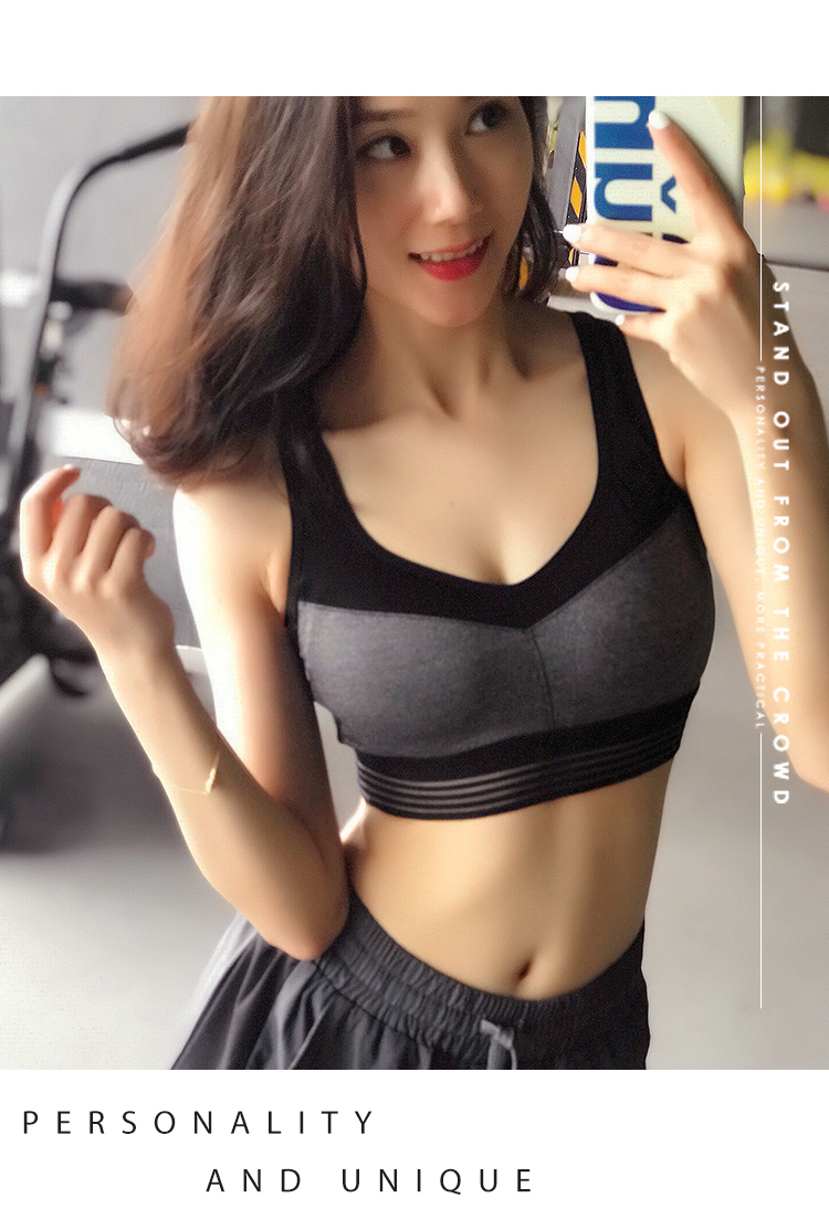 Cô gái thể hình tích hợp áo ngực thể thao làm đẹp lưng giảm sốc chống tụ tập rập khuôn đồ lót yoga chạy áo ngực cỡ lớn - Đồ lót thể thao áo tập