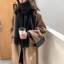 2021 autumn and winter New Korean loose double-sided cashmere coat women long knee East Gate cocoa wool