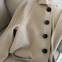 Double-sided cashmere coat womens long Korean version of woolen high-end casual loose small wool double-sided jacket