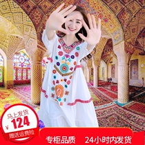 Large size loose beach dress female Thai ethnic dress tourism seaside holiday Super fairy bohemian Bohemian dress