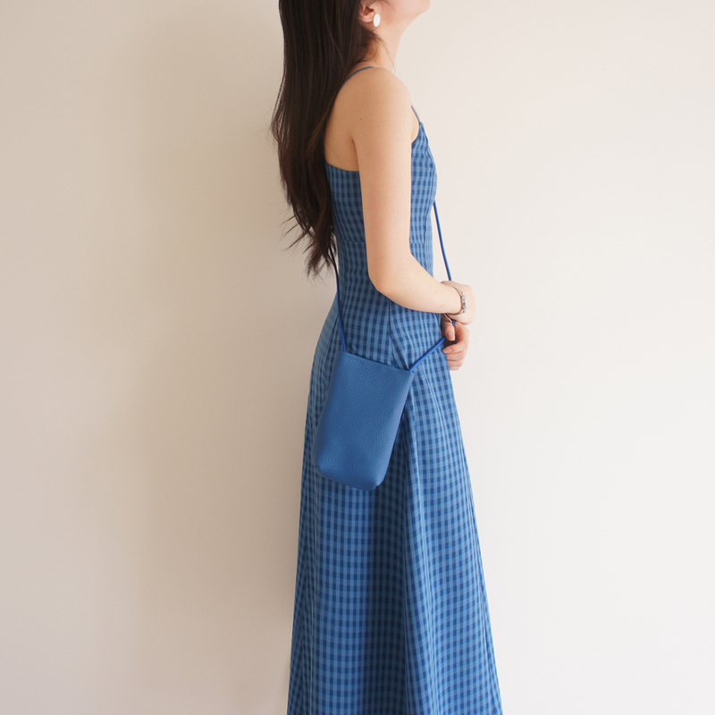 Lost and Found Blue Plaid Sleeveless Suspender Dress, Over-The-Knee, Waist-Cinching, Adjustable Shoulder Straps 26Ss Lost and Found Blue Plaid Sleeveless Suspender Dress, Over-The-Knee, Waist-Cinching, Adjustable Shoulder Straps 26Ss
