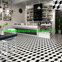 Nordic style black and white gray three-dimensional geometric tiles 200 kitchen bathroom balcony background wall tiles 300