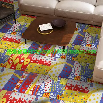 Color small tiles 300 kitchen powder room background balcony flower piece wall tile floor tiles Nordic art brick 300X300