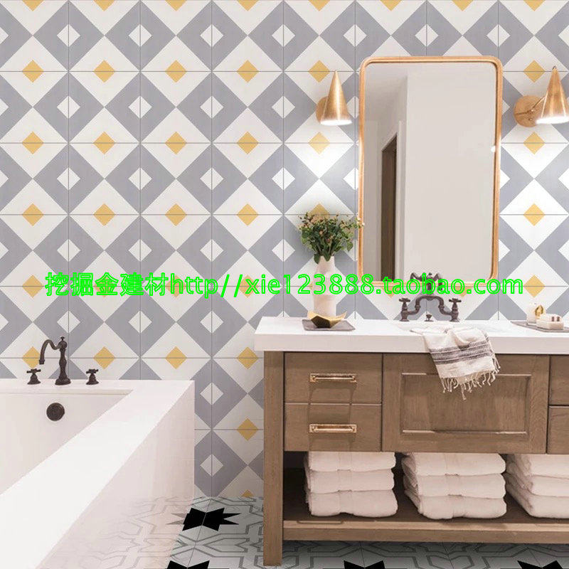 Nordic color tile 200 kitchen powder room balcony living room background non-slip matte wall tile floor tile 300X300