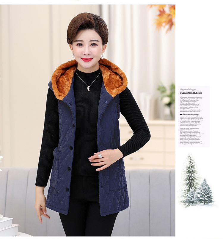 Áo vest nữ trung niên tải mùa xuân và mùa thu mặc vest nữ cao tuổi cộng với áo khoác nhung nữ dày cỡ lớn áo cho người trung niên