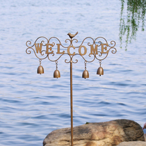 Garden decoration pastoral American wind chimes bird welcome to iron plug-in creative outdoor courtyard balcony landscaping