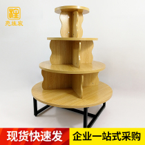 Famous products round water table display table high and low display table maternal and child cosmetics display red wine display cabinet