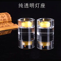  White crystal ghee candle lamp holder Buddha hall temple for Buddha lights for lights windproof candle holder can put 8 hours candles