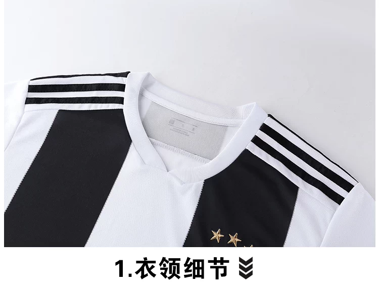 Áo Juve mùa 18-19 sân nhà đồng phục bóng đá ngắn tay phù hợp với nam 7 C Ronaldo áo trẻ em người lớn