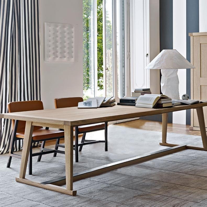 American Solid Wood Meeting Table Loft Industrial Wind Desk Brief Modern Negotiating Table Rectangular Bench Long Table