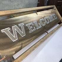 Wooden Frame Metal Exit welcome Card welcome Cafe Tea House Bookstore Gift Shop Gift Shop