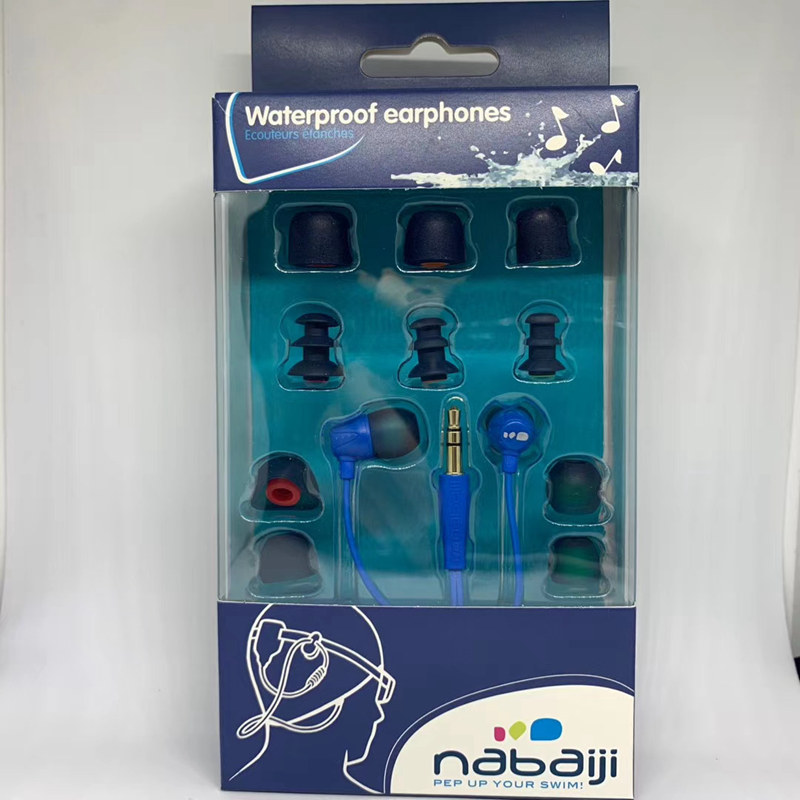 Original sports waterproof swimming short-line MP3 music headphones in-ear subwoofer nabaiji wired old earplugs