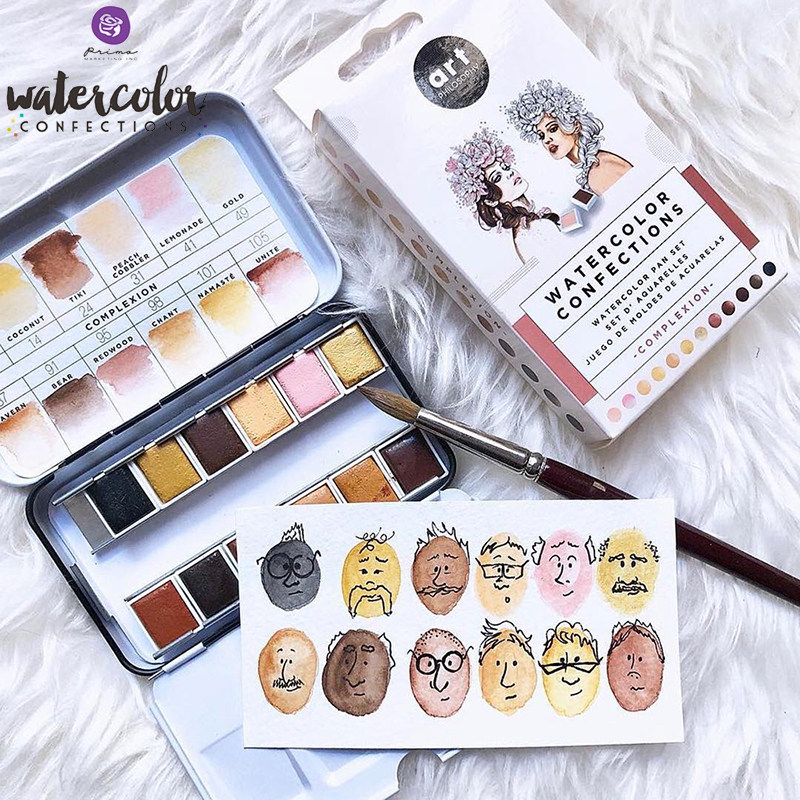 American Prima Solid Watercolor Retro Color Macaron hand-painted Painted Solid Watercolor Paint 12 Color-Taobao