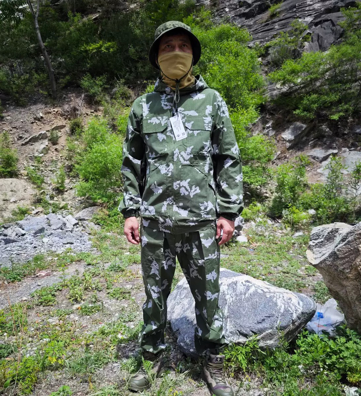 Foreign Trade Russian Yellow Flower Camouflage White Flower Coverall Work Suit Men's Outdoor Tactical Training Suit