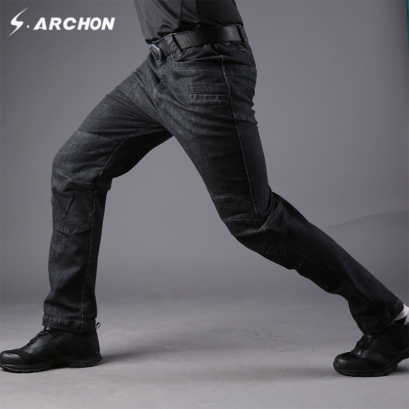 Governing Officer Outdoor IX7 Tactical jeans Men's elastic body fit pants military fans commuter for training pants