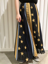 Good looking M1LKFED WEB limited stars stereo pleated gold rubber elastic waist