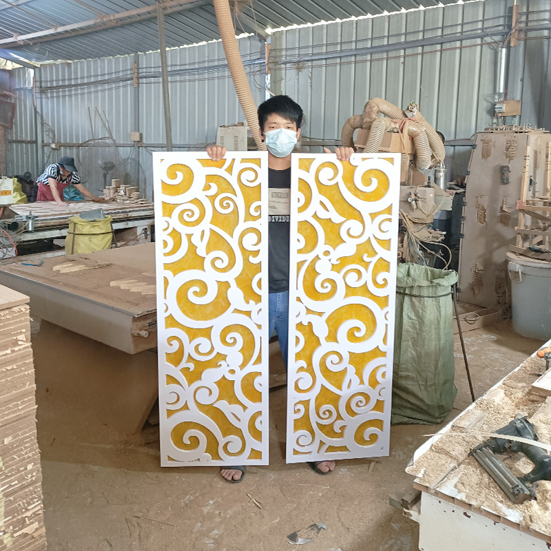 Through-flower hollowed-out flower lattice PVC suspended ceiling carved ceiling carved plate European style aisle partition screen Xuanguan modern living room background wall