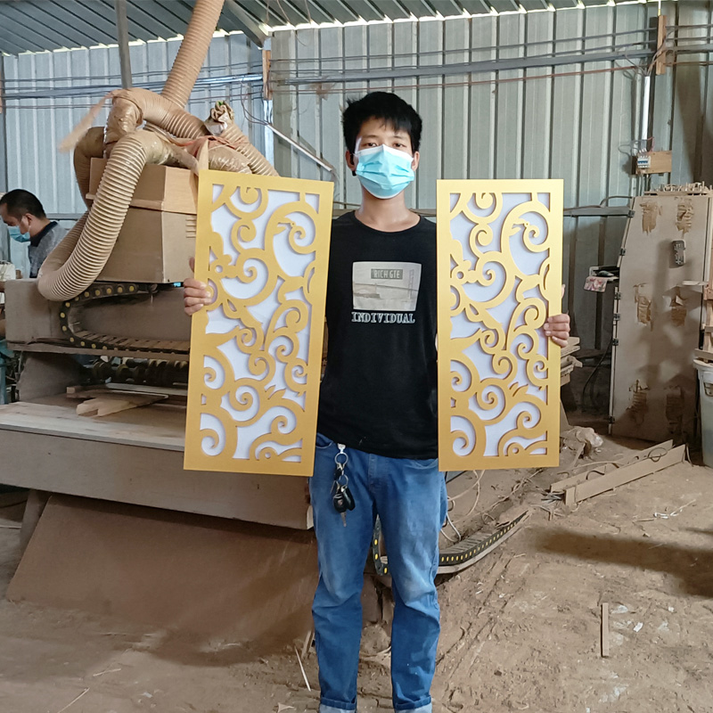 pvc through flower plate hollowed-out suspended ceiling flower lattice living room screen background wall in door Xuanguan rear modern carved plate partition