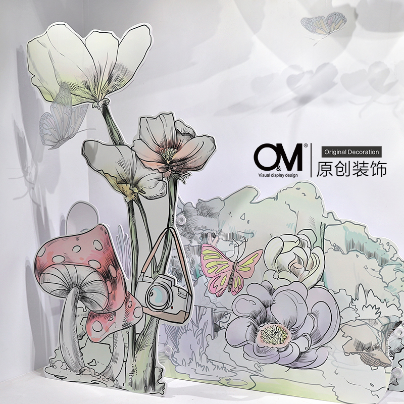 OM Decoration Spring Butterfly Spotted Horse Shop Window Decoration Pendulum Children's Clothing Shop Summer Beauty Chen Arranged Display Props-Taobao