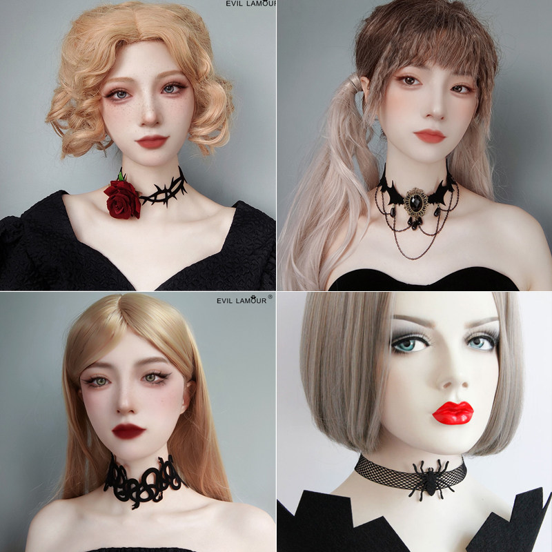 Halloween dress accessories collar female gothic necklace choker vampire collarbone neckband choker accessories