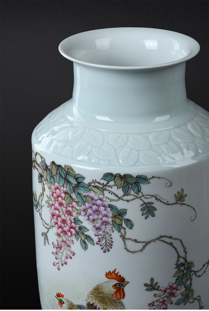 Jingdezhen hand - made pastel barrels bottle master porcelain vase furnishing articles sitting room adornment flower arranging ceramic flower vases