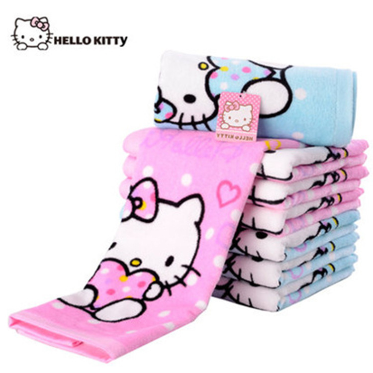 Hello Kitty Towel Cute Cartoon Adult Face Wash Large Towel Absorbent Soft Cotton Girl Facekerchief