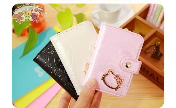 Phiên bản Hàn Quốc của gói thẻ da kim cương Hoạt hình dễ thương Gói phụ nữ chất lượng cao 24 ví gucci