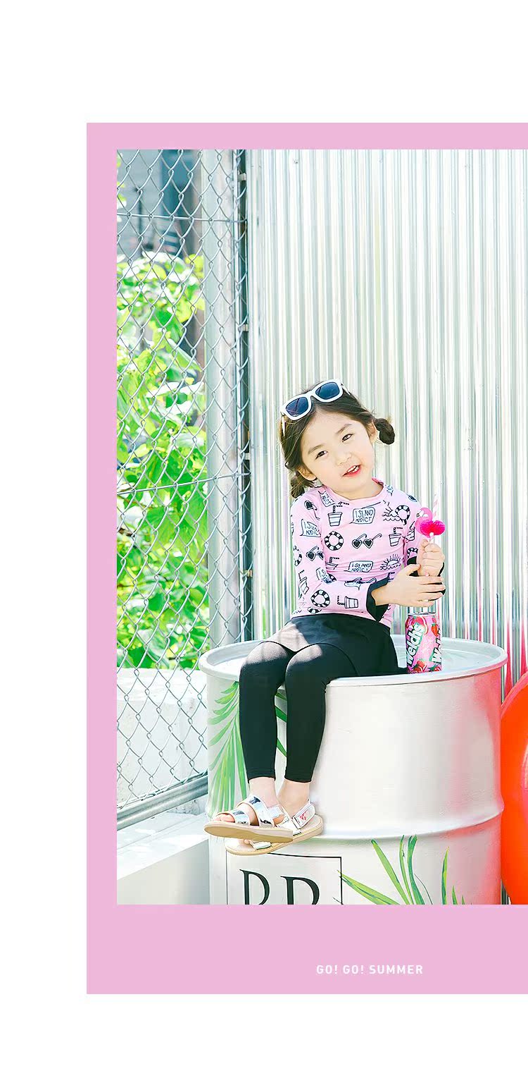 2018 mới Hàn Quốc nhập khẩu áo tắm chống tia UV dễ thương cho trẻ em chính hãng + quần bơi đồ bơi bé gái 10 tuổi