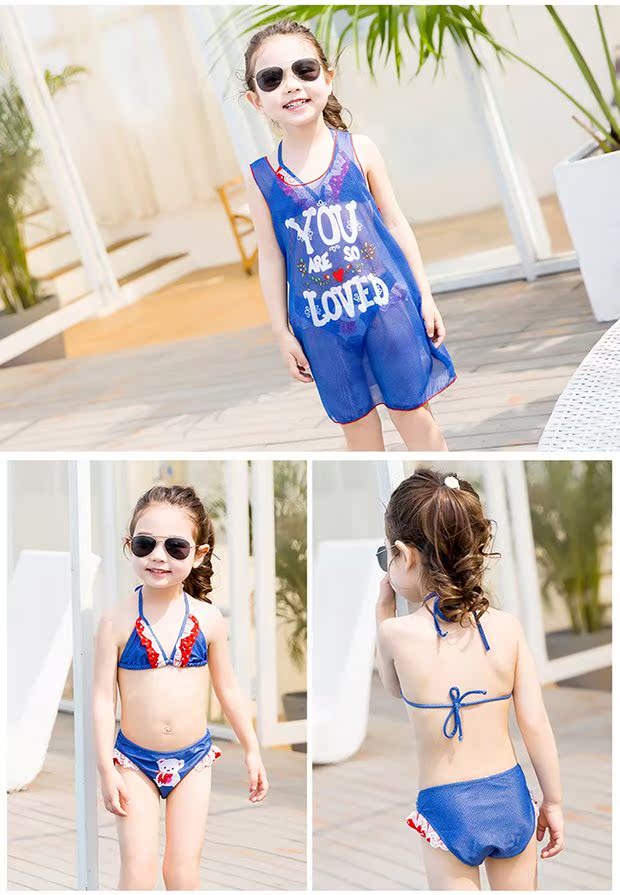 Đồ lót nữ 2017 mới chia tay cho bé bikini bikini ba mảnh mùa xuân nóng bỏng cho bé đồ bơi cho be gái 14 tuổi