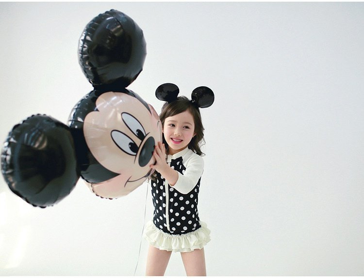 Phiên bản Hàn Quốc của trẻ mẫu giáo retro Đồ bơi Mickey cô gái cô gái đi biển dài tay áo chống nắng váy chia áo tắm - Bộ đồ bơi của Kid đồ bơi em bé