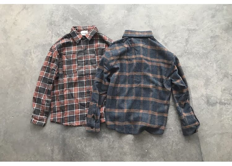 Áo khoác kẻ sọc mùa thu mới phiên bản Hàn Quốc của xu hướng giải trí dài tay port sanding sandal Slim áo sơ mi nam - Áo áo sơ mi nam đen
