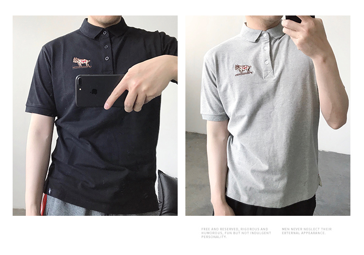 Summer Tide thương hiệu Nhật Bản retro mùa hè thêu Áo sơ mi nam mỏng POLO áo sơ mi tay ngắn tay áo sơ mi nam nửa tay áo polo tay dài