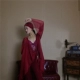 Бургундическое марлевое платье [с платком]