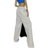 Приталенные белые штаны, с вышивкой, свободный прямой крой, высокая талия