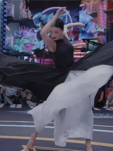 Крышка Wyz Это хип-хоп крышка, занавесная занавеска китайская шифоновая юбка для чернил костюм