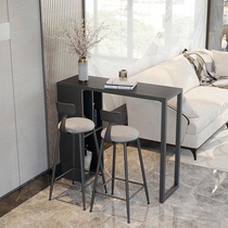 Family living room light luxury balcony restaurant Rock board long table bar chair household partition simple modern small apartment