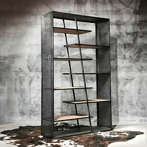 Modern minimalist iron art bookshelves Living room Living room Show shelves Multi-floor office shelves Decorative Partitions Industrial Wind