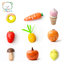 Dessert new wooden house toy vegetable fruit seafood chichele single item children's educational toy