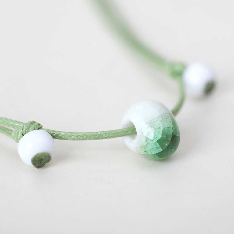 QingGe pure heart of jingdezhen glaze ice crack necklace contracted pure gift set named "supply"