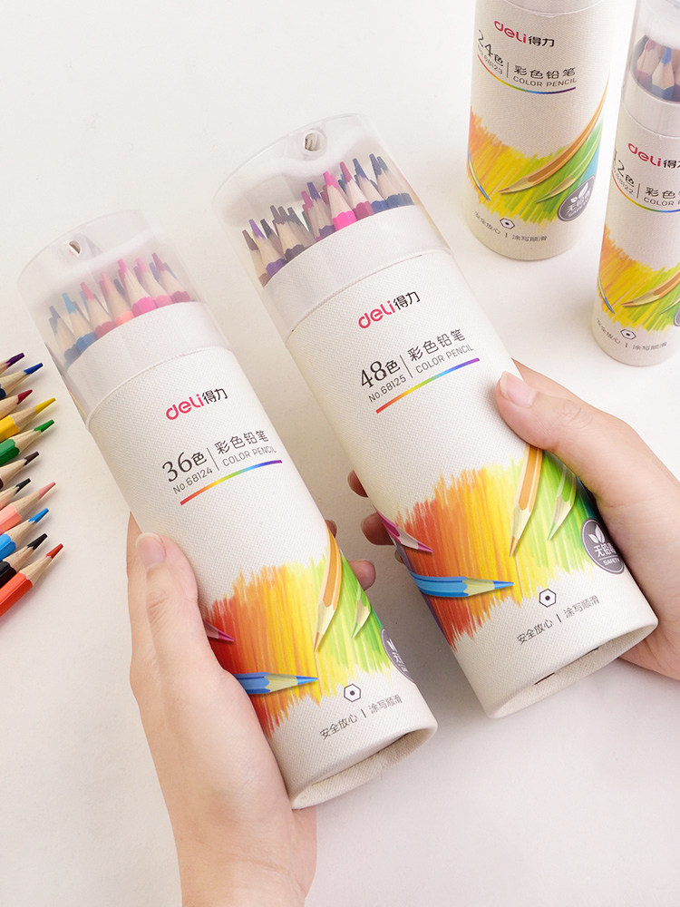 Deli color pencil 48 colors 36 colors Oily color pencil Drawing coloring pencil Color drawing pencil art