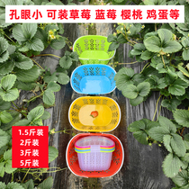 Plastic fruit basket portable basket 2 catties 3 catties 5 catties strawberry basket cherry basket bayberry basket egg basket Xiaolan