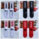 ins Harajuku Net Red Text Vớ dài của nam và nữ Học viện thủy triều Quốc gia Gió Hàn Quốc Street Dance Hip Hop Skateboard Socks - Vớ sợi tre