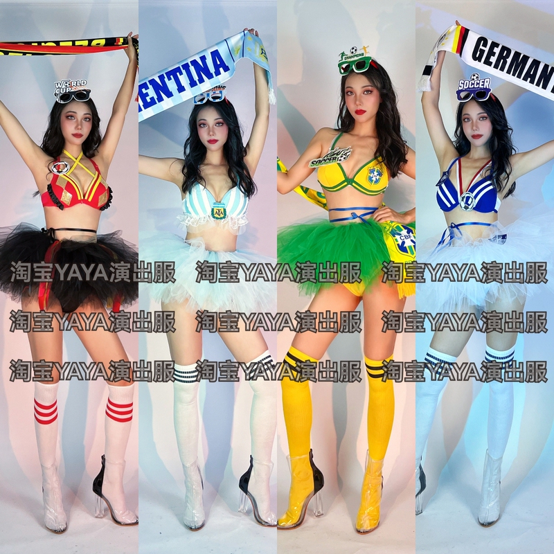 World Cup Football Cheerleader Gogo Performance Costume Cheerleading Girl Group Commercial Performance Costume Nightclub Ds Atmosphere Lead Dancer Costume World Cup Football Cheerleader Gogo Performance Costume Cheerleading Girl Group Commercial Performance Costume Nightclub Ds Atmosphere Lead Dancer Costume