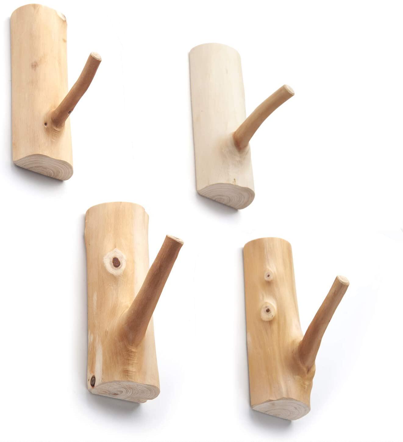 Nordic creative solid wood adhesive hook tree branch adhesive hook hanger storage layer rack wall hanging log branch adhesive hook homestay decoration